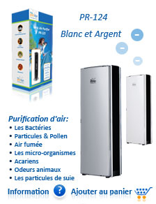 Purification d'air: • Les Bactéries • Particules & Pollen • Air fumée • Les micro-organismes • Acariens • Odeurs animaux • Les particules de suie Purificateur-d'air-pr-124